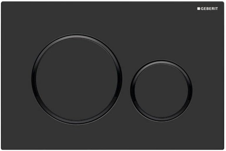 アクチュエータプレート Sigma20 デュアルフラッシュ用:ブラックマットコーティング、お手入れしやすいコーティング、ブラック。