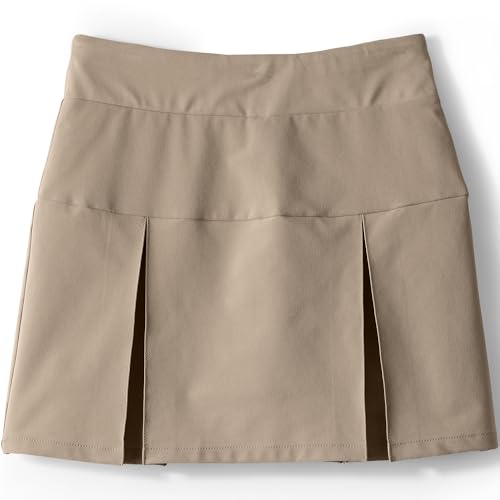 Lands' End Girls Performance Pleated Skort Above the Knee Medium Khaki
