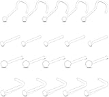 20 tachuelas transparentes para la nariz, 4 estilos de retenedores de nariz de acrílico tachuelas para nariz invisibles retenedores para tachuelas óseas para el trabajo diario Body Piercing atractivo