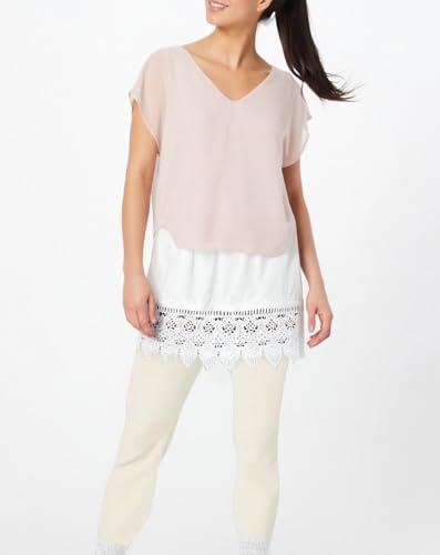 Image of Vanrose Jan Lace Shirt Extender for Women Layering Fake Top Lower Sweep Shirt Hollow Half Length Skirt