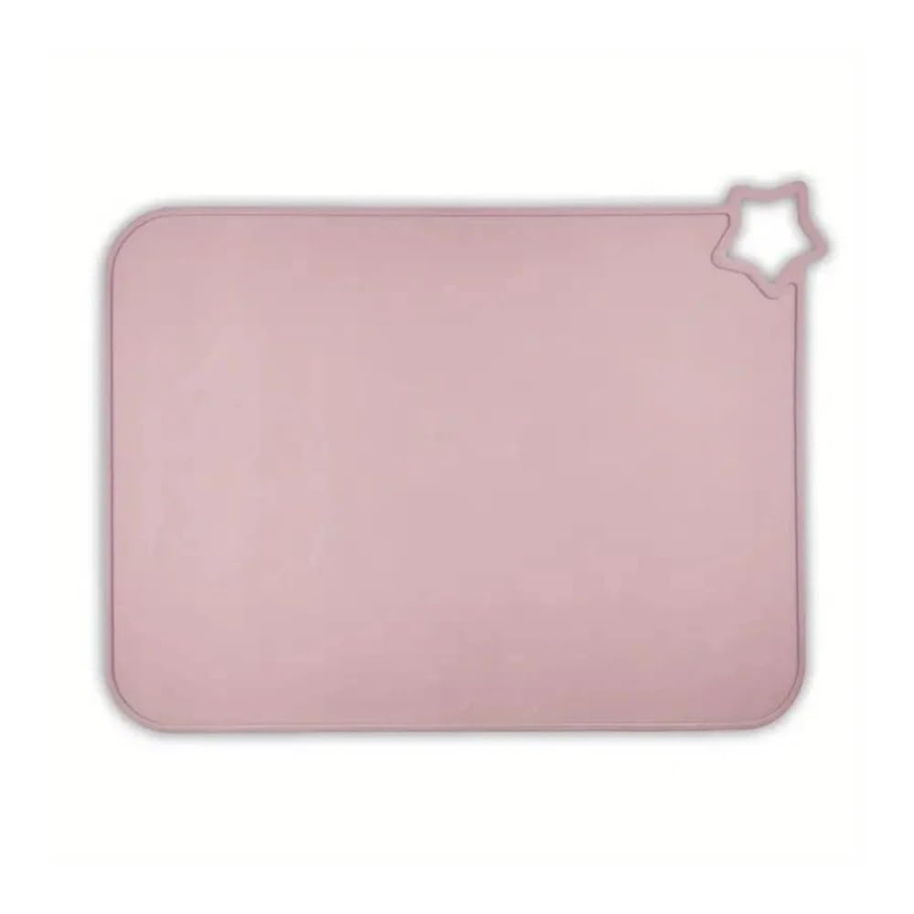 Heat-proof Placemats Heat-insulating Mats Easy-to-clean Waterproof(Pale fuchsia)