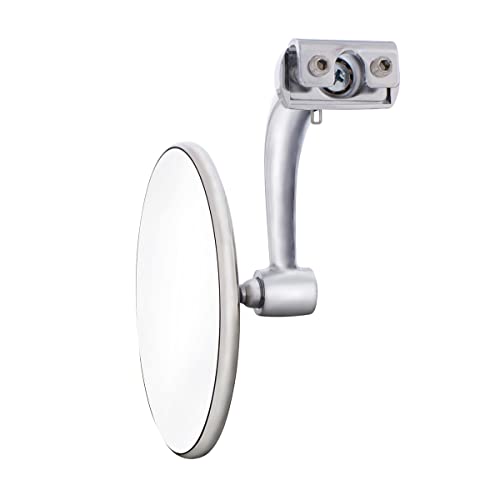 United Pacific C5001-Cvx, 4" Curved Arm Peep Mirror W/Convex Mirror Glass, Door Edge Mirror, Chrome Plated, Wide Angle Vision - One Mirror #TOP3