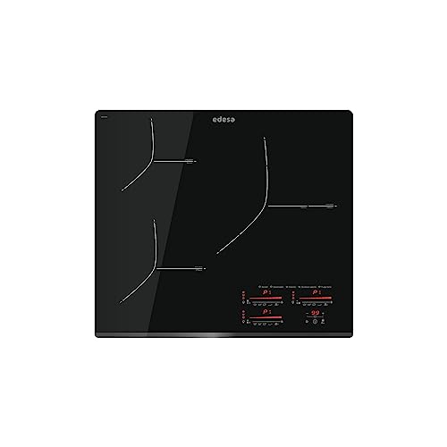 Edesa Placa de Inducción EIMS-6330 B con biselado frontal. 3 Focos de Cocción. Panel de control tipo Multi Slider Touch. 9 niveles + Booster.Temporizador. Potencia Máxima 7,1W. Acabado en Negro.
