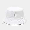 MAZELIKEHOOD 1PC Bucket Hat Reversible Embroidered Foldable Cute Smile Bucket Hat Cotton Sun Visor Hat for Women Men #4