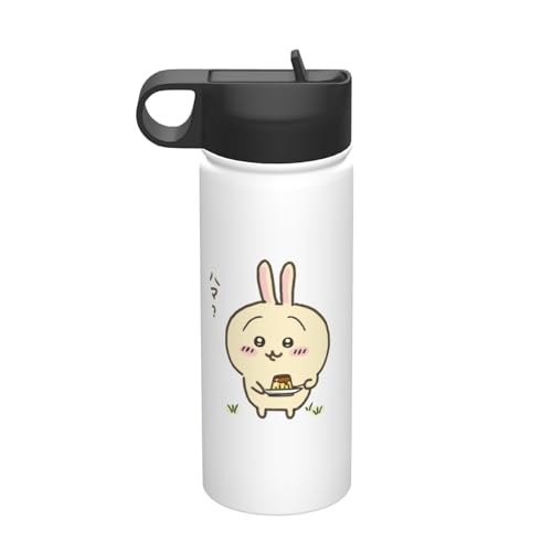 ステンレスカップ ちいかわ うさぎ コーヒーカップ 車用 タンブラー かわいい 大容量 保温 保冷 真空断熱 蓋付き 水筒 ウォーターボトル 取っ手付き 持ち運びやすい スポーツ アウトドア オフィス 家庭用 車用 男女兼用 誕生日プレゼント 500ml