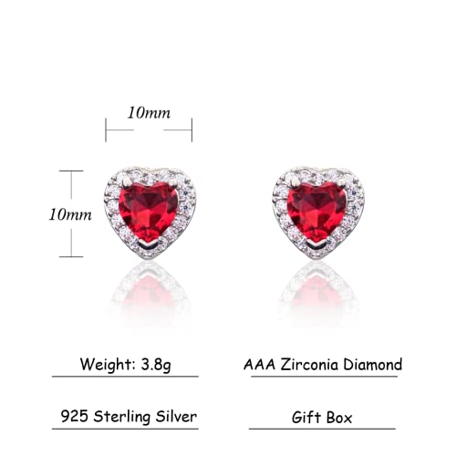 Boucles d'oreilles cœur en plaqué or et zircon de prestige