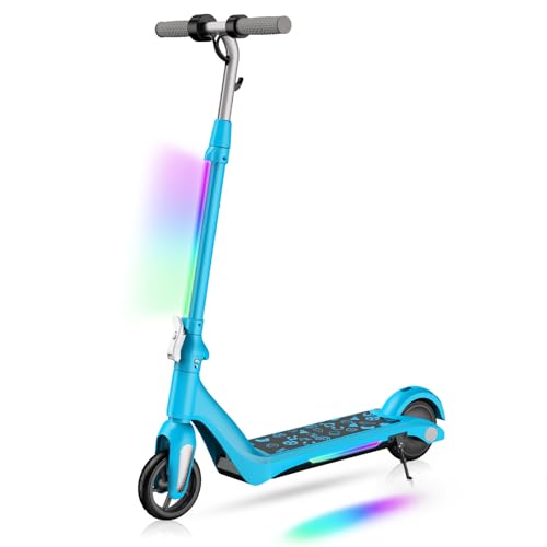 E-Rides Patinete Electrico Niños 6 A 12 Años, 6 Pulgadas Scooter Eléctrico Para Niños, Luces Neón De Cinco Colores, Altura Y Velocidad Ajustables, Regalos Para Niños Y Adolescentes Azul E-Rides Patinete Electrico Niños 6 A 12 Años, 6 Pulgadas Scooter Eléctrico Para Niños, Luces Neón De Cinco Colores, Altura Y Velocidad Ajustables, Regalos Para Niños Y Adolescentes Azul