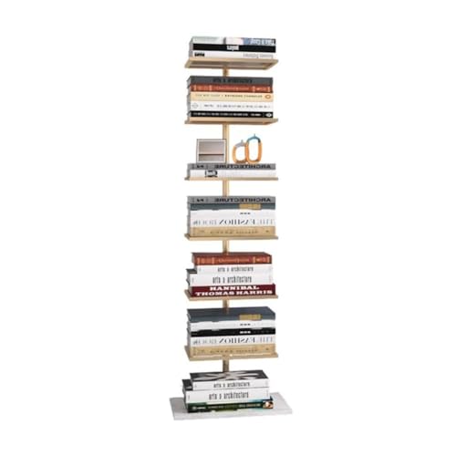 Estantería Vertical del Metal del Estante, estantería de Lomo Estrecho para Espacios pequeños, Estante de Esquina para Sala de Estar, Oficina, Estudio, Entrada(Gold,6tier)