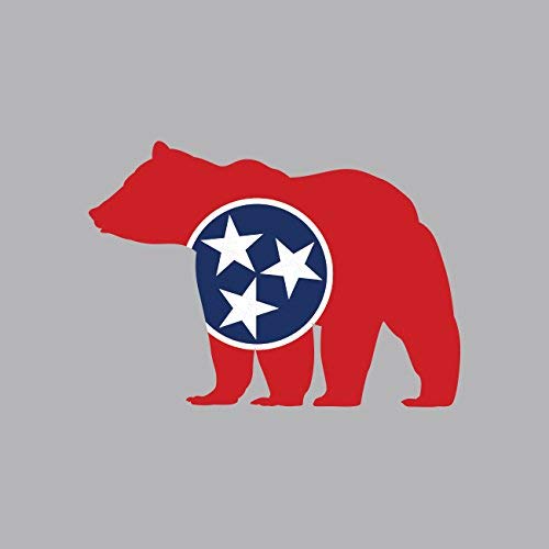 Tennessee State Shaped Bear Flag Sticker Vinyl Decal Sticker Die Cut Outdoors Wilderness TN Made in USA