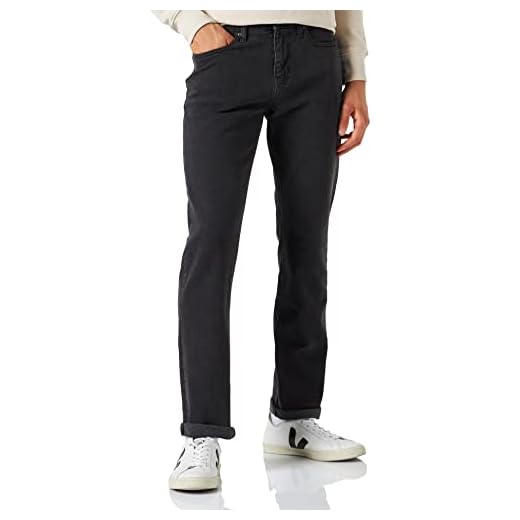 Amazon Essentials Pantalón Vaquero de Ajuste Deportivo Hombre, Negro Efecto Lavado, 40W / 30L