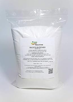 Todo Cultivo Solfato di POTASSIO 0-0-50 1KG Cristallino SOLUBILE in Acqua