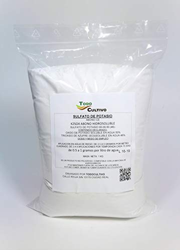 Todo Cultivo Solfato di POTASSIO 0-0-50 1KG Cristallino SOLUBILE in Acqua
