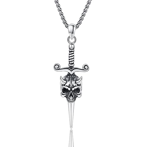 Collier tête de mort homme argent sterling 925 fini les bijoux ternes qui irritent