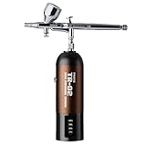 【月刊ホビージャパン掲載】RAYWOOD PROFIX TR-02 PRO エアブラシ 充電式 コンプレッサー ハンドピース セット USB type-C ダブルアクション クリーナー 付き 口径0.3mm 小型 プラモ 模型 塗装 アート クラフト (ヘビーブラウン)