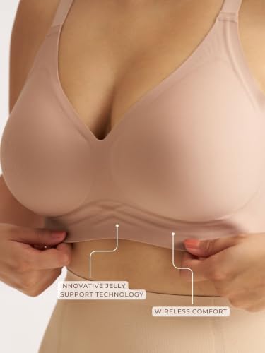 Image of Everyday T-Shirt Jelly Bra | Wire-Free T-Shirt Bra with Jelly Soft Technology, Smooth Moulded Cups & Removable Pads | Seamless Soft Cups, Adjustable Straps, Wide Side Wings | Everyday Bra for Women