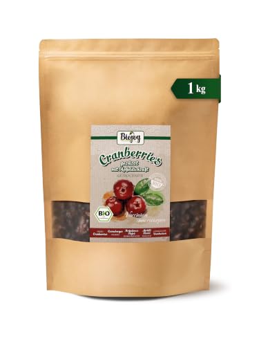 Biojoy BIO Arándanos rojos deshidratados, con concentrado de manzana, 1 kg