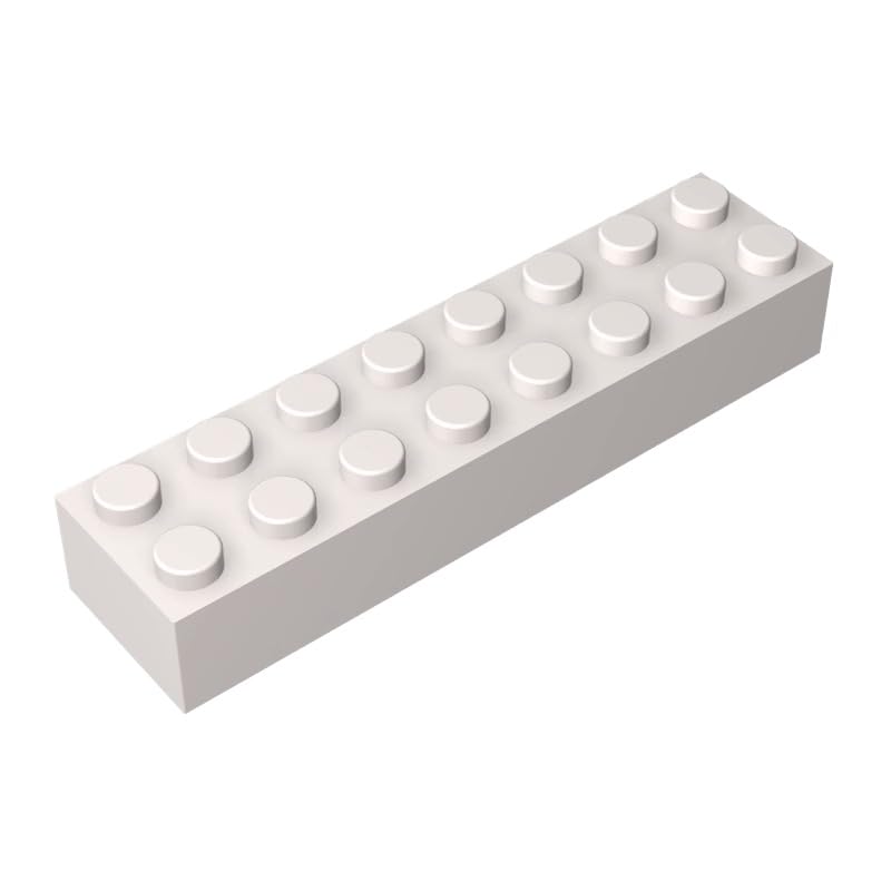 XYEIUGO Compatible with LEGO 93888 Basic Bricks Brick 2x8, White, 10 PCS — image 1