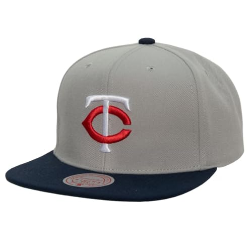 Mitchell & Ness Minnesota Twins Cooperstown MLB Away Snapback Hat Cap Gray