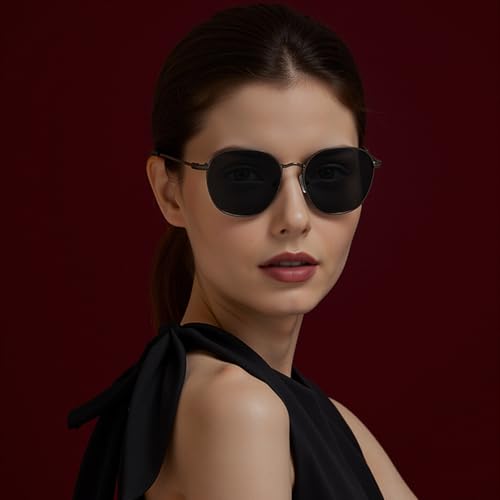 Image of Vincent Chase By Lenskart | Silver Grey Solid Full Rim Round | Branded and Stylish Sunglasses | Polarized and 100% UV Protected | Men & Women | Medium | VC S18314