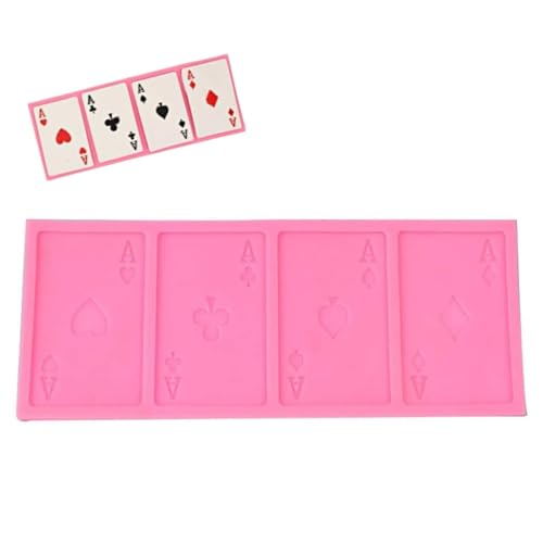 Moldes De Silicona Para Cartas De Póker, Molde Para Hornear Pasteles En Forma De Póker, Molde De Silicona Para Alimentos, Utensilios Para Hornear Para Pasteles DIY, Galletas, Fondant, Pudín De Azúcar,