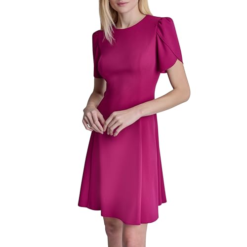 Image of DKNY Women's Tulip Sleeve Fit & Flare Mini Dress