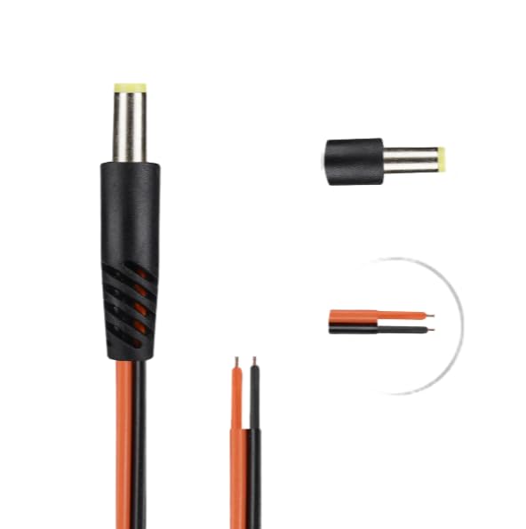SURVOLT DC Power Pigtail Male 16cm Cables With 2.1mm Connectors Barrel Jack For Cctv Camera Surveillance (20, Orange)-image-0