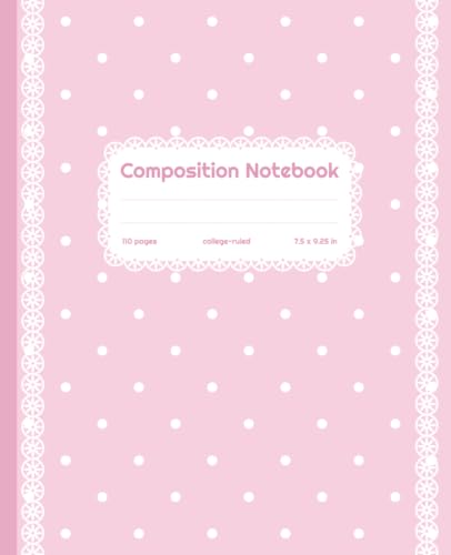 Composition Notebook College Ruled: Pink & White Polka Dot Notebook for Teens, Girls, Women | Clean Girl Preppy Aesthetic Journal for School, College, ... | Cute Pastel Stationery Gift for Students image 2