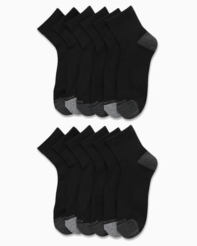 Van Heusen Mens Socks - Performance Cushioned Above Ankle Athletic Quarter Mini-Crew Socks (12 Pack)2