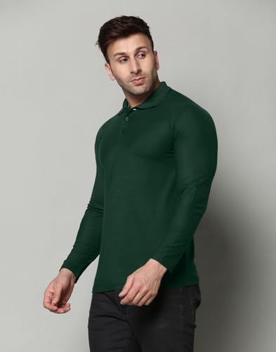 Image of INKKR Men's Soild Full Sleeve Polo Neck T-Shirt Combo