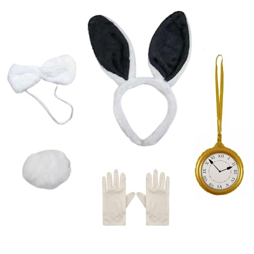 Charming 4 PC Satin White Burlesque Bunny Costume