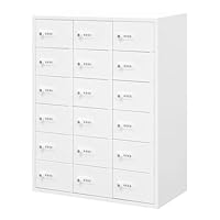 Amazon.co.jp: LOOKIT 貴重品ロッカー 小型 鍵付き 2列6段 12人用