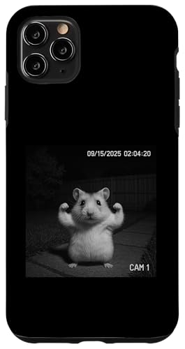 Funny Hamster Flexing On Security Camera スマホケース iPhone 11 Pro Max 用