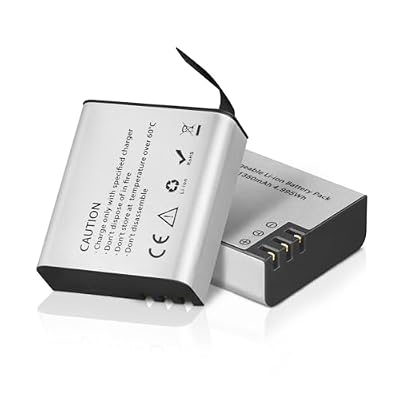 1350mAh Action Camera Battery, 2pcs Rechargeable Batteries for AKASO EK7000/Brave 4/V50X, Apexcam, COOAU, Dragon Touch, Crosstour, Campark, APEMAN, S009R, PG1050
