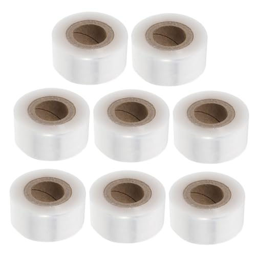 BIUDECO 8 Pezzi Nastro per Innesto Piante da Frutto in PE Trasparente Estensibile 30Mm X 100M Pellicola Protettiva per Floricoltura e Vivaismo Adesivo per Riparazione Alberi e