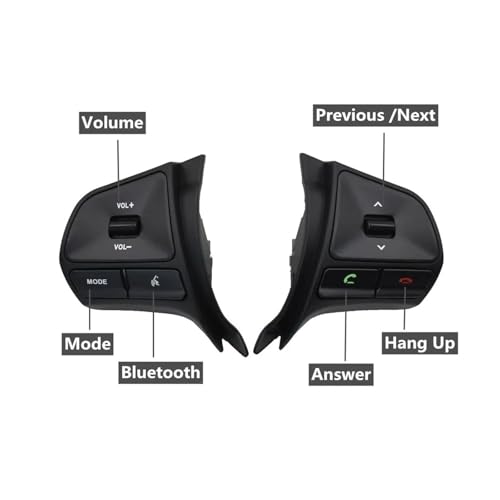 Bouton volant multifonction KIA Rio K2 2011-2014 aspect carbone commande audio - 4