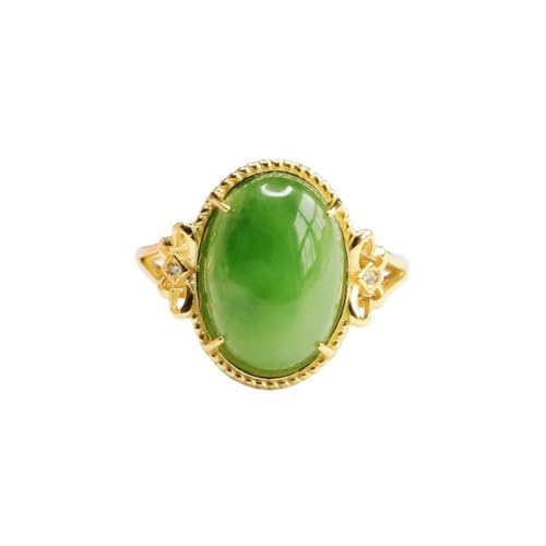 Bague jade naturel et argent S925 femme alliance prestigieuse de couple romantique