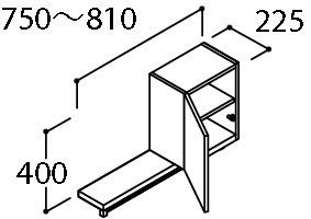 LIXIL(リクシル) INAX ピアラ ランドリーキャビネット(間口調整付) スモーキーグレー ARK-752FL/TG2