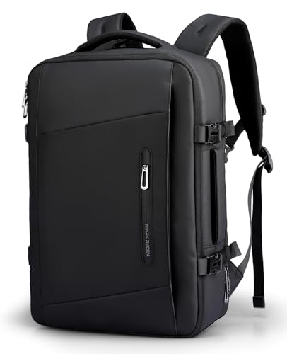 MARK RYDEN Mochila para ordenador portátil, impermeable, mochila ampliable con protección contra la lluvia, puerto de carga USB para la bolsa de viaje escolar para portátiles de 15,6 pulgadas