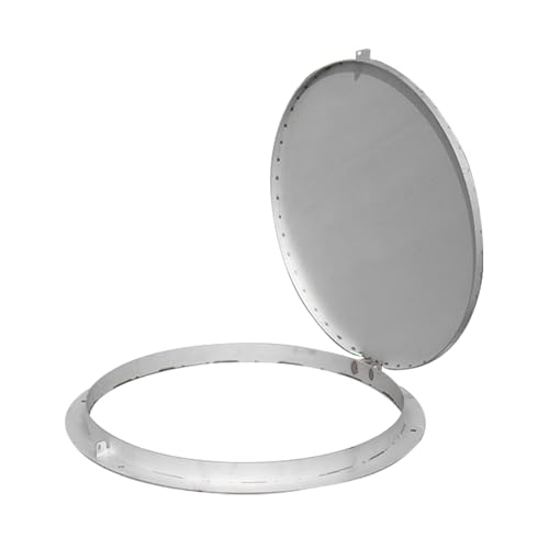 Couvercle de Regard en Acier Inoxydable Rond 50 cm pour Fosse Septique Extérieure