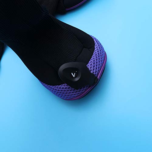 Conjunto de 3 peças de capa de cabeça de taco de golfe LIOOBO com 5 etiquetas (roxo)