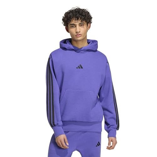Image of adidas Mens Essentials 3-Stripes Fleece Hoodie Casual Outerwear Casual - Green