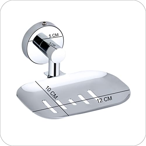 Image of Premium Stainless Steel Wall-Mounted Soap Dish for Bathroom and Kitchen | Rustproof Chrome Finish Soap Holder with Drainage Slots | Elegant Space-Saving Soap Case Stand