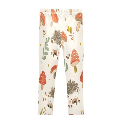 Bolaz Toddler Girls Leggings Printed Yoga Pants Leggings Hedgehog and Mushrooms for Kids2