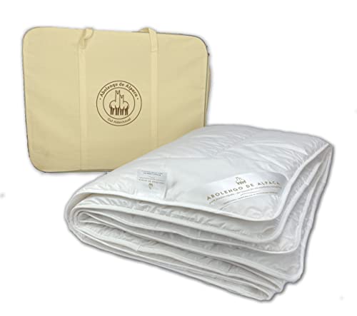 Abolengo de Alpaca Alpaka Bettdecke Ganzjahresdecke Premium Line 100% Baby Alpaka Füllung (885g) Bezugsstoff: 200er Baumwollbatist Temperaturregulierend 135x200cm Ideal für das ganze Jahr