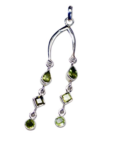 Pendentif péridot argent massif collier femme pendentifs pierres vertes Ariel