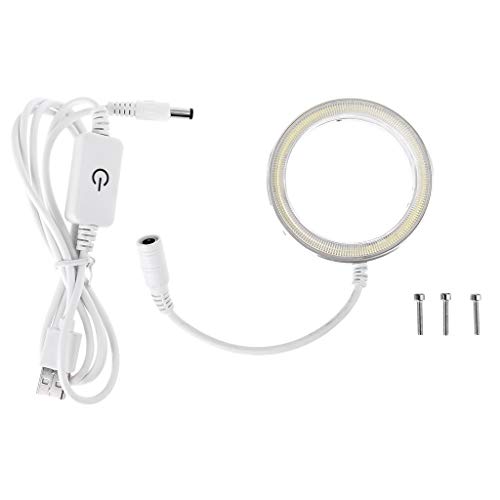 NIHENHAO Anillo de luz de microscopio Mejorado de 56 LED Ajustable para lámpara para microscopios con Zoom estéreo y cámaras estáticas para