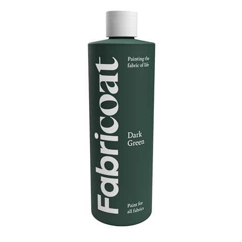 Fabricoat Fabric Paint – Restore or Change the Colour of Any Fabric - Paint Directly Onto Fabric - Transform Anything – Sofas, Lampshades, Car Interiors (500ml, Dark Green)
