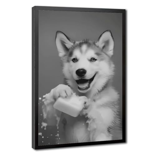 Peinture sur toile husky finition soignée grand format 61 x 91,4 cm