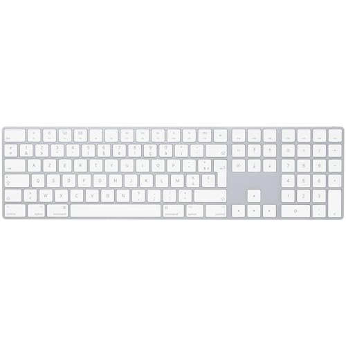 Apple Magic Keyboard with Numeric Keypad: Bluetooth, Rechargeable. Works with Mac, iPad or iPhone; French (AZERTY), Silver