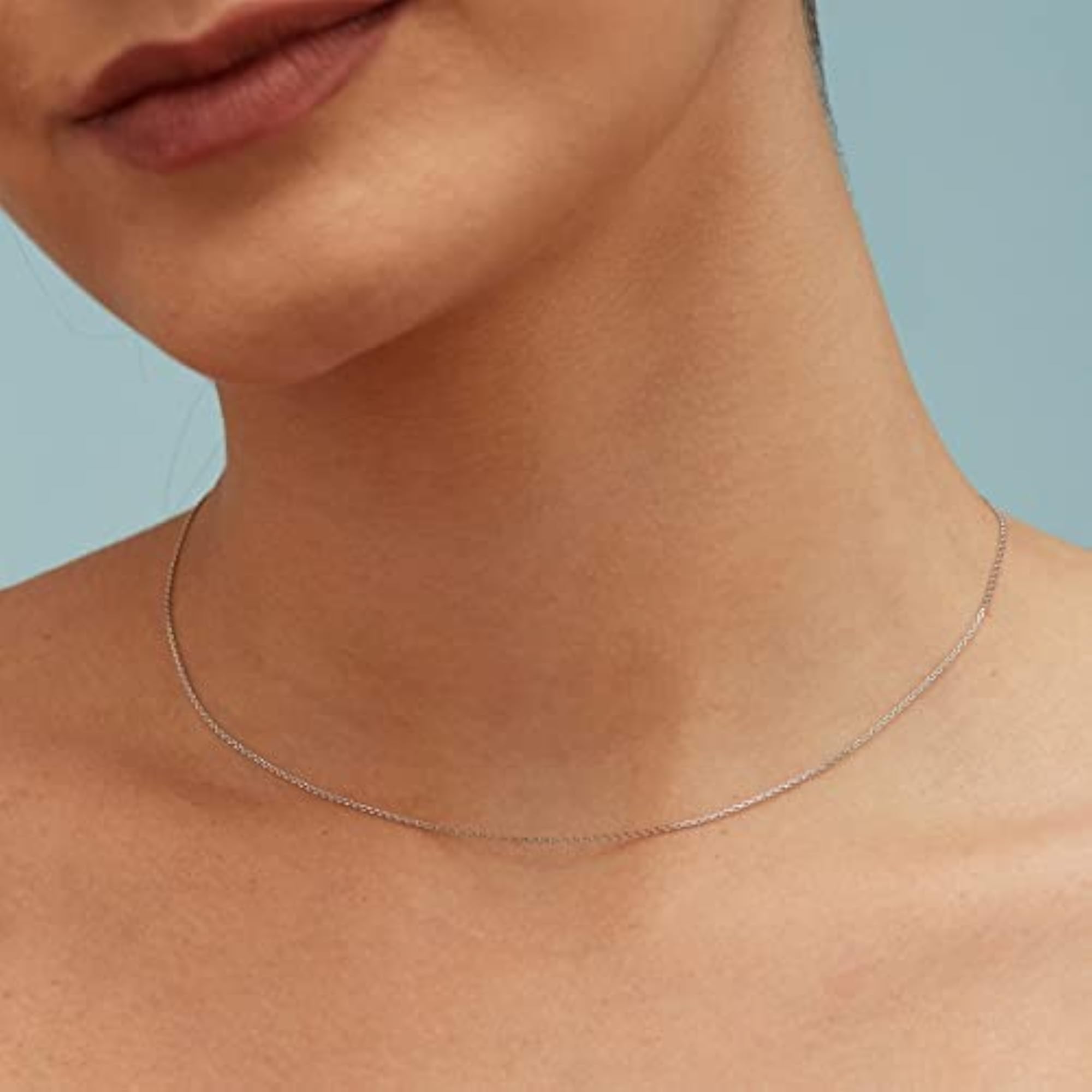 925 Silver Rhodium Plated Chain Necklace, Hallmark, Adjustable